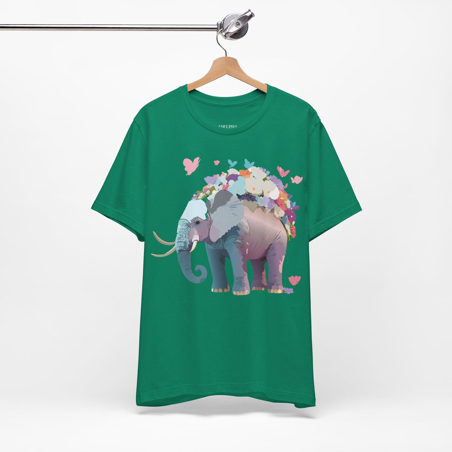 Natural Cotton Tee Shirt with Elephant Printify