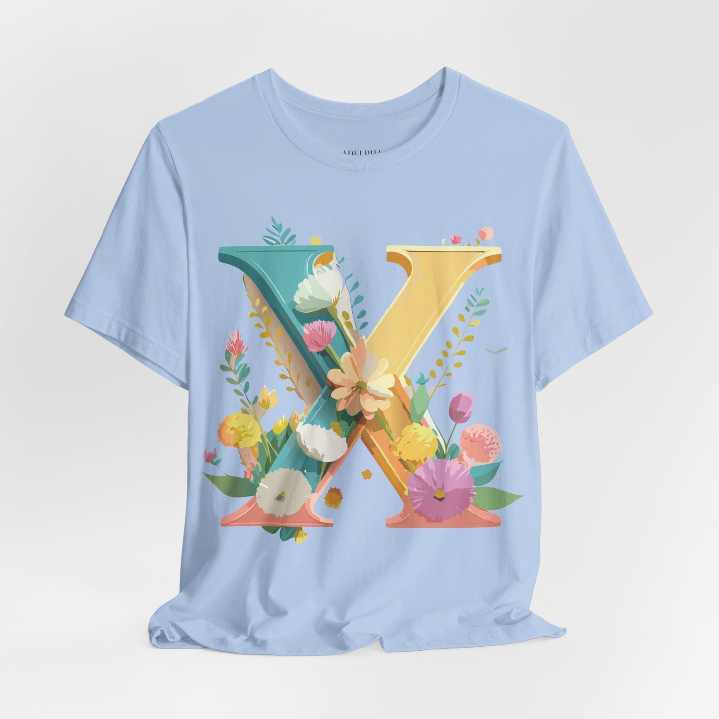 Natural Cotton Tee Shirt - Letters Collection - X Printify