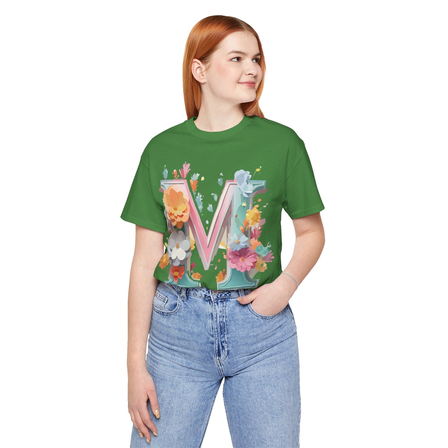 Natural Cotton Tee Shirt - Letters Collection - M Printify