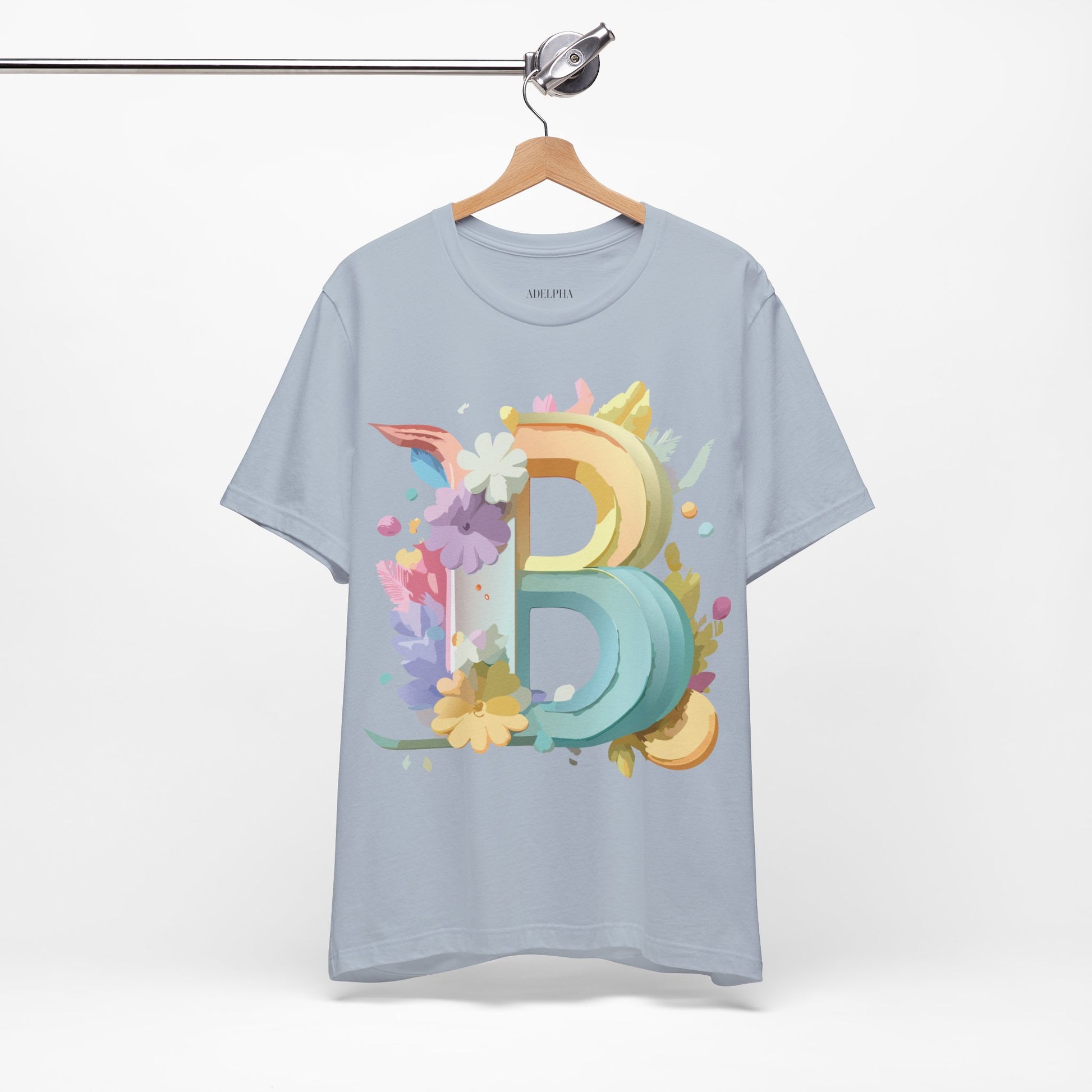Natural Cotton Tee Shirt - Letters Collection - B Printify