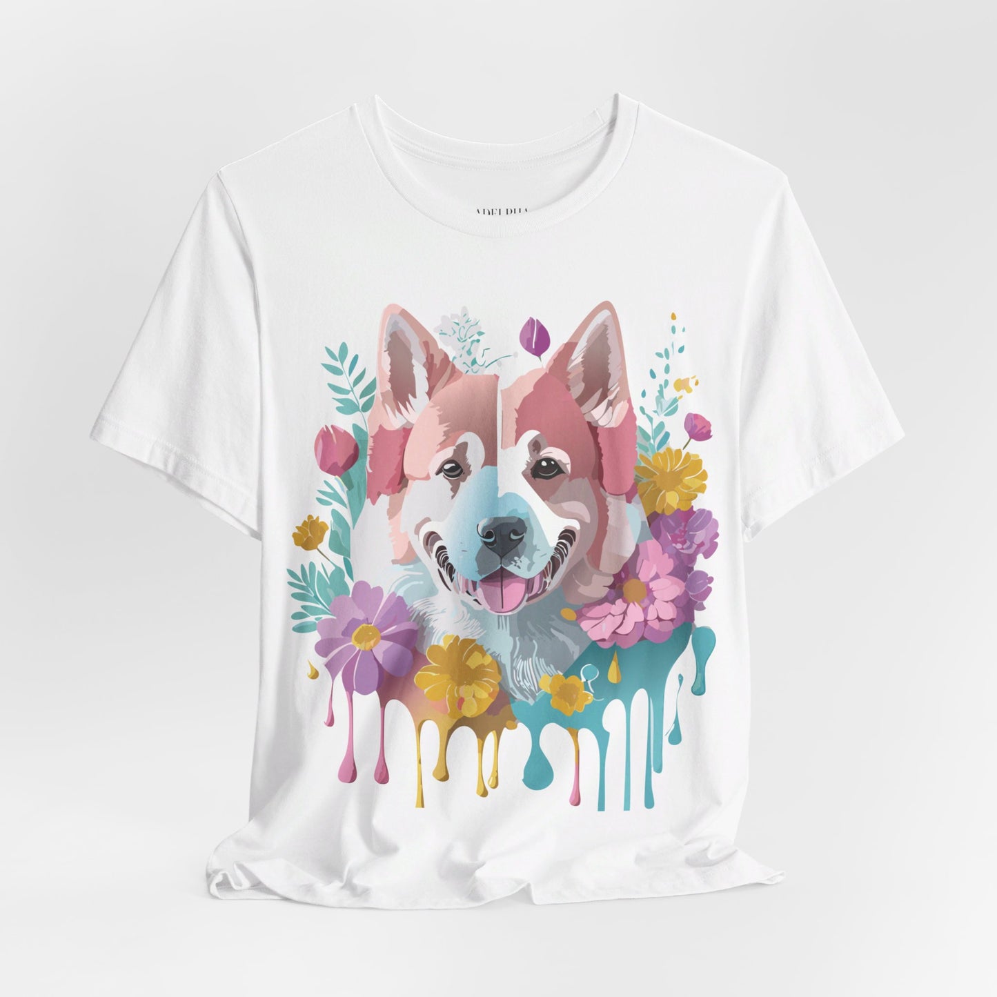 Natural Cotton Tee Shirt with Dog Printify