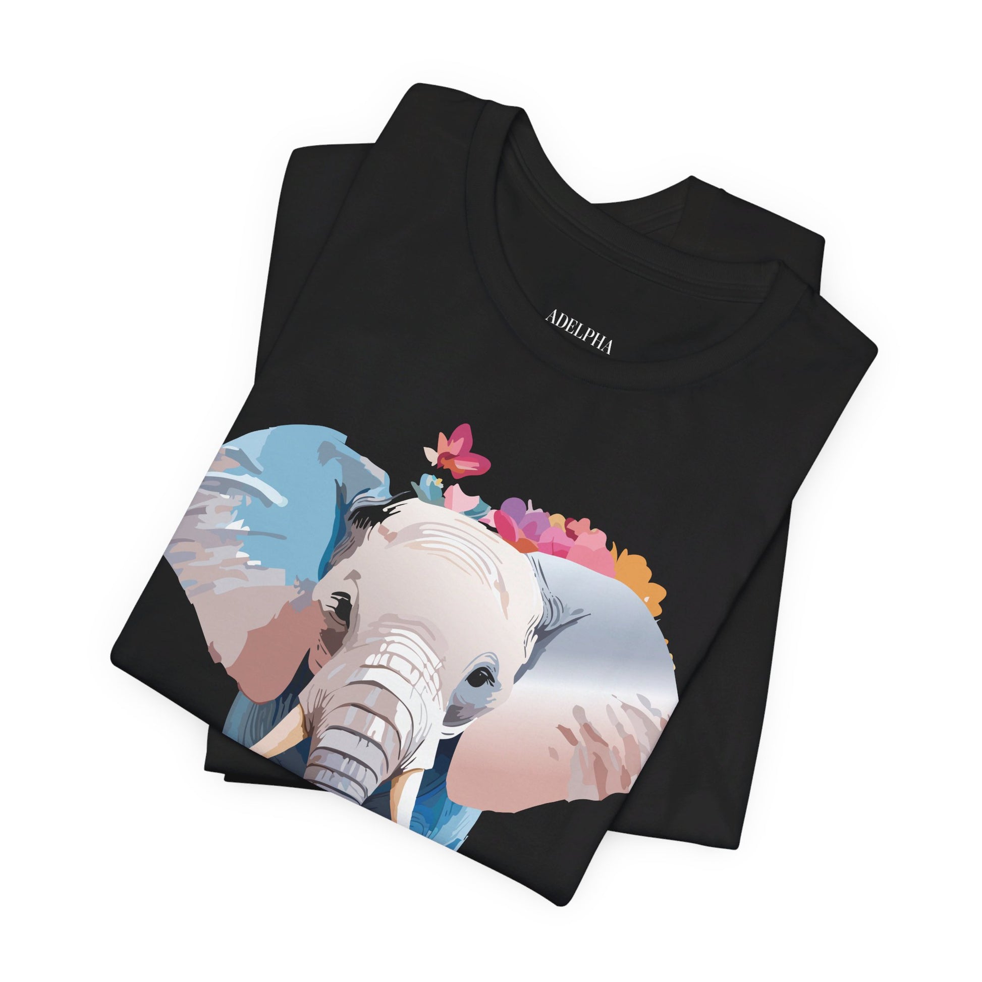 Natural Cotton Tee Shirt with Elephant Printify
