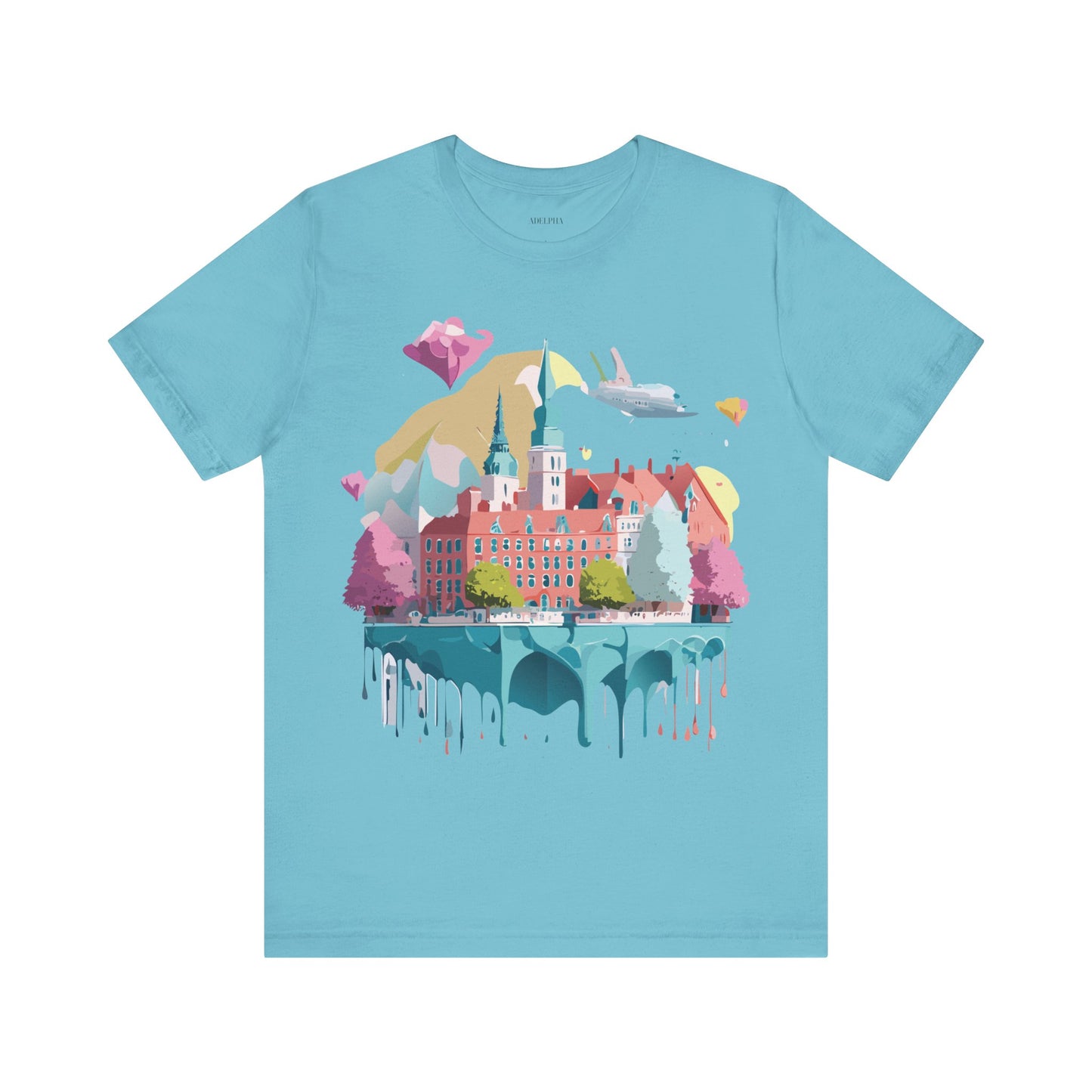 Natural Cotton Tee Shirt - Beautiful Places Collection - Warnemünde and Rostock - Germany Printify