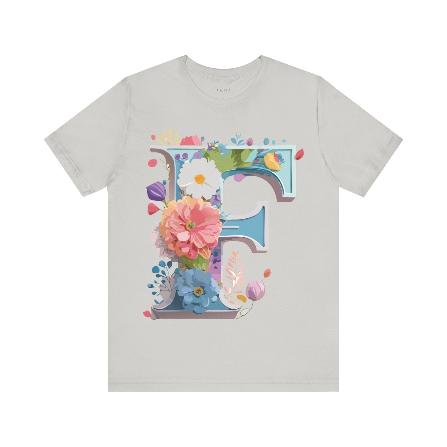 Natural Cotton Tee Shirt - Letters Collection - F Printify
