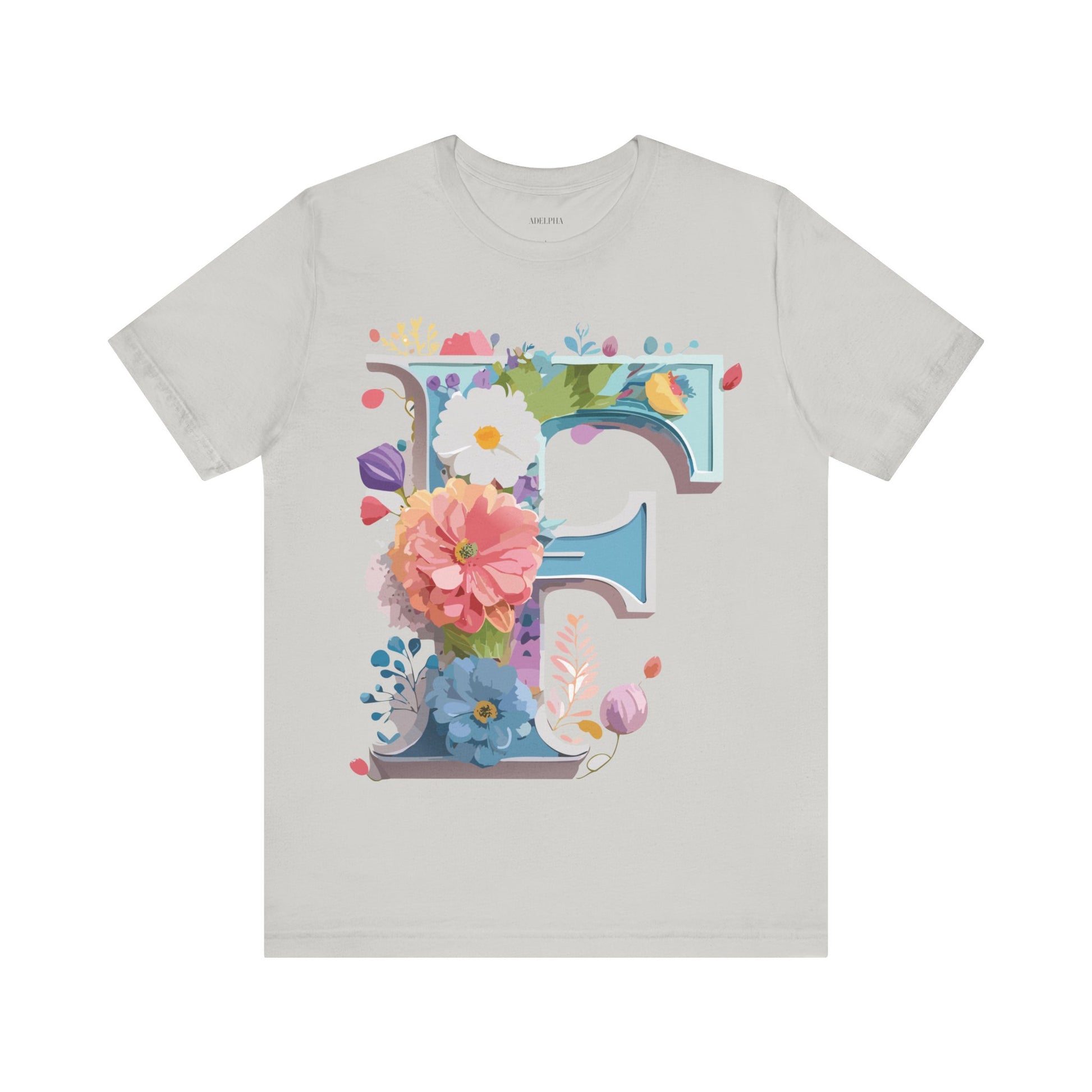 Natural Cotton Tee Shirt - Letters Collection - F Printify