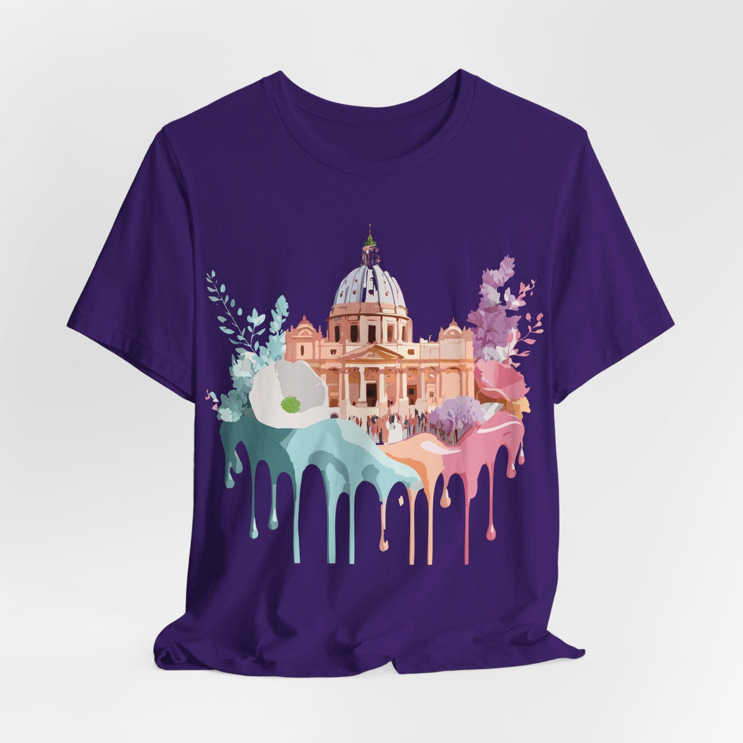 Natural Cotton Tee Shirt - Beautiful Places Collection - Rome Printify