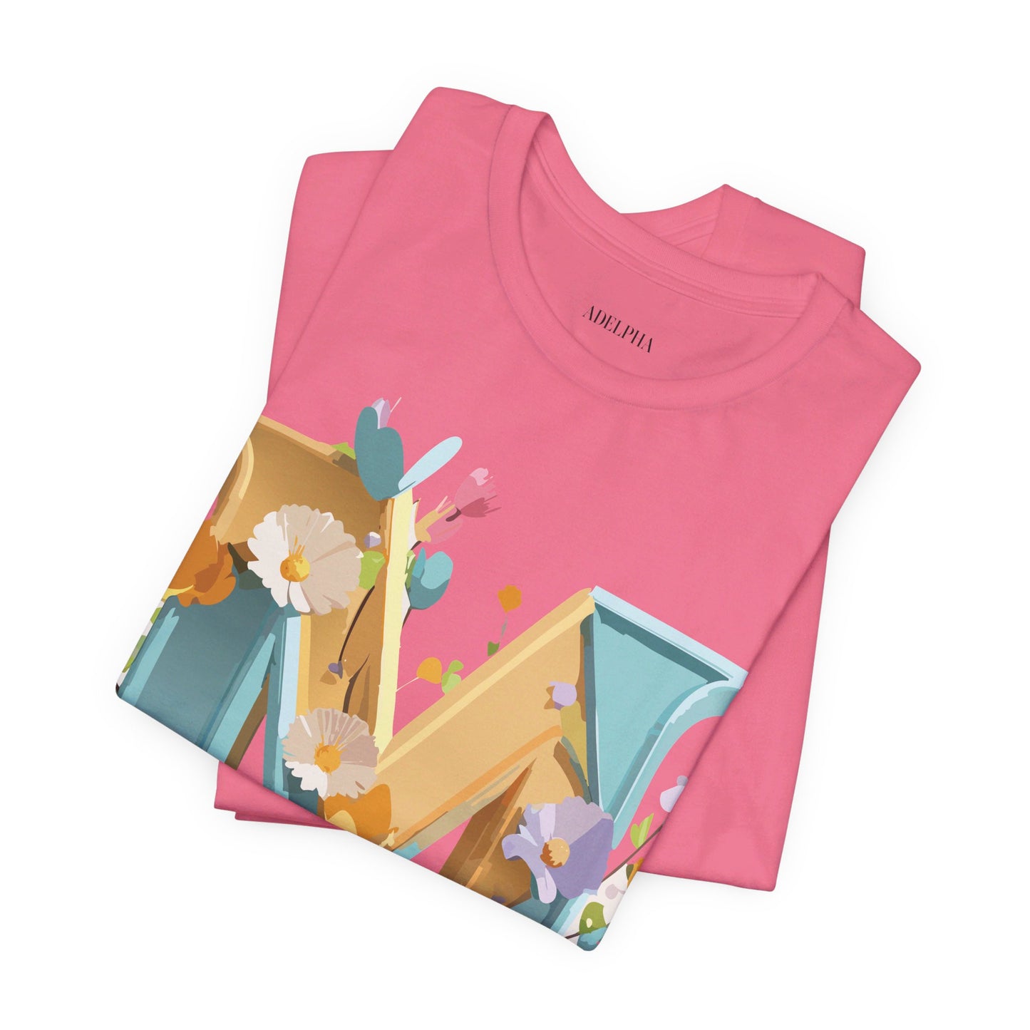 Natural Cotton Tee Shirt - Letters Collection - M Printify