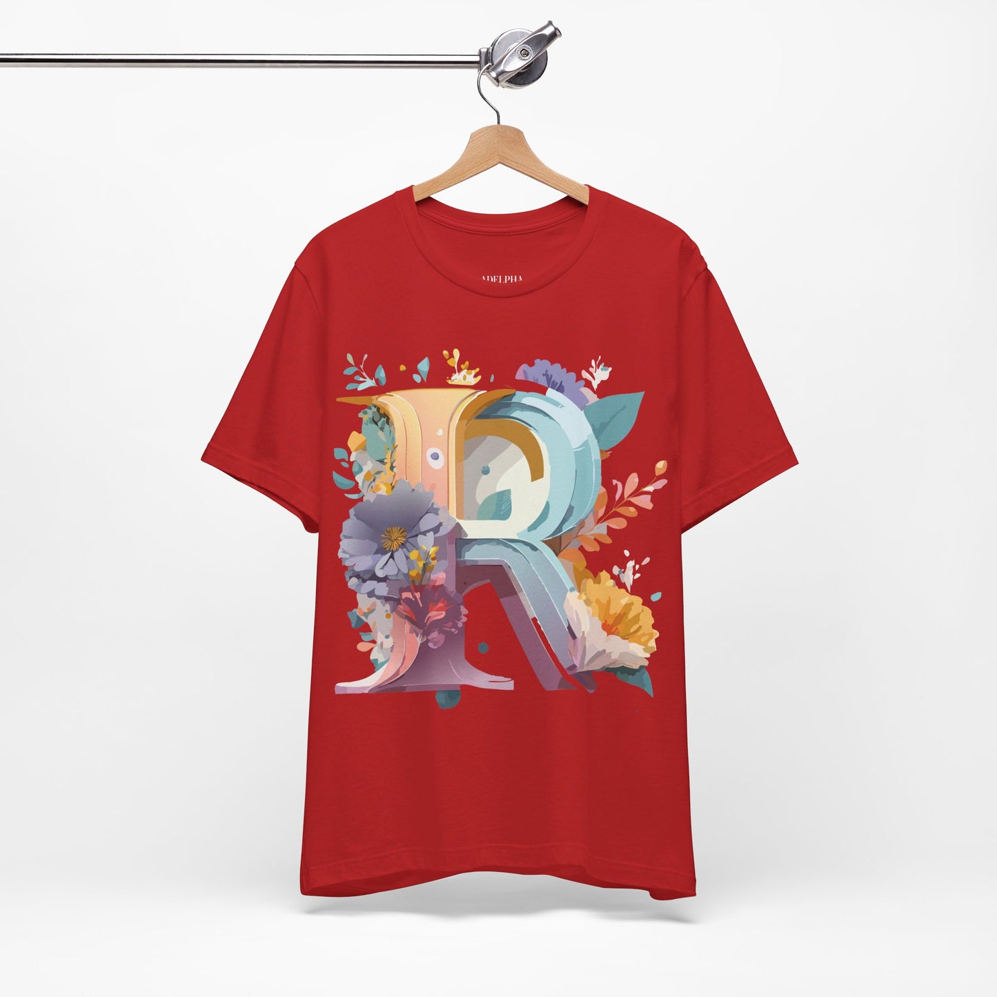 Natural Cotton Tee Shirt - Letters Collection - R Printify