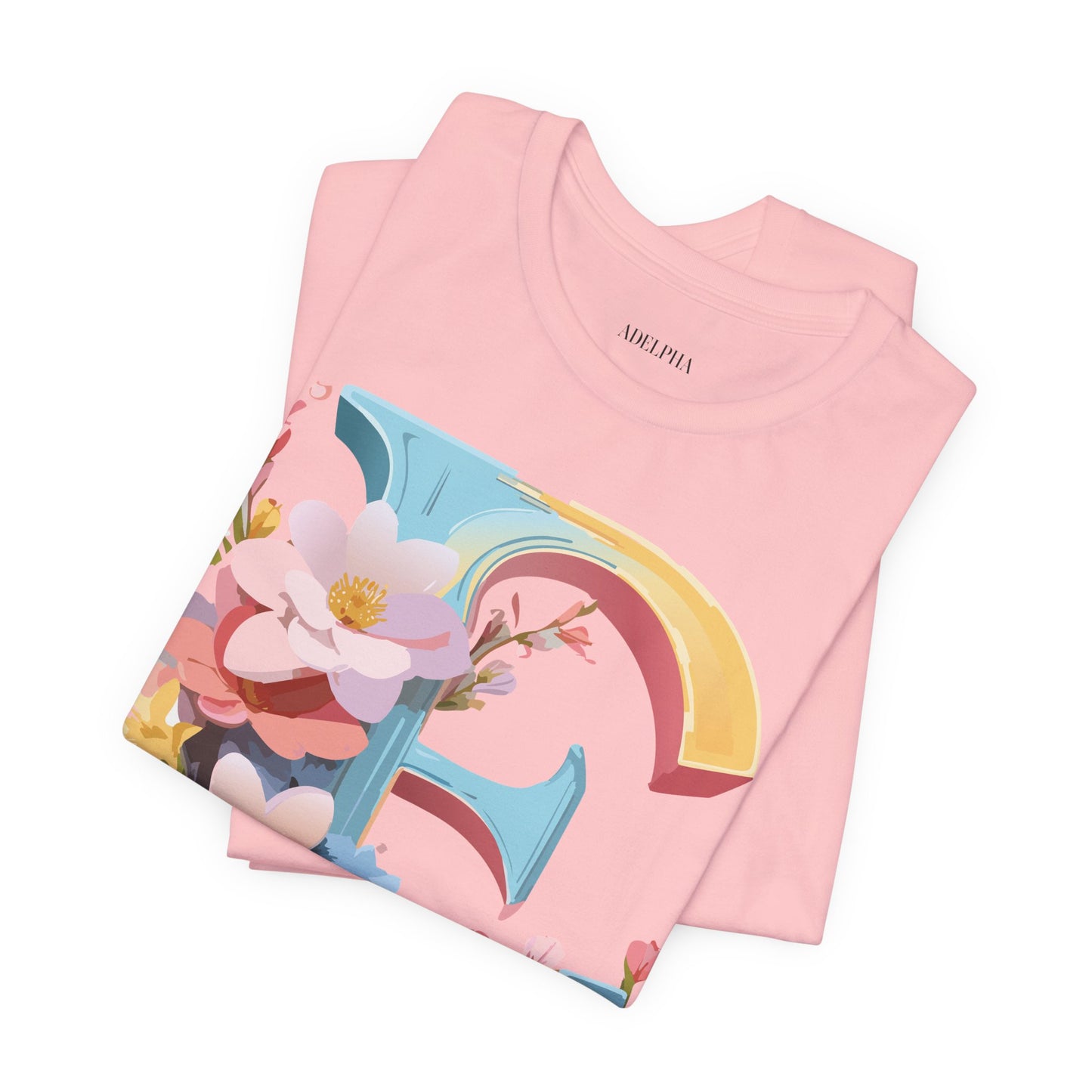 Natural Cotton Tee Shirt - Letters Collection - E Printify