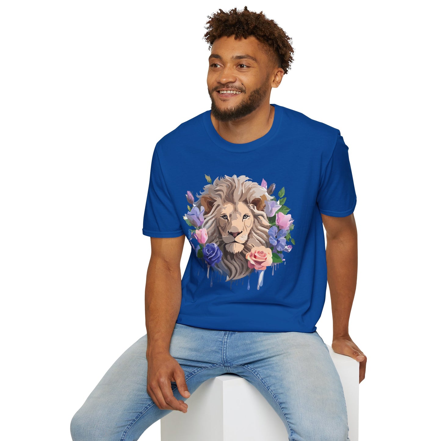 Lion Shirt, Shirt with Lion, Floral Lion Tee, Shirt with Animals