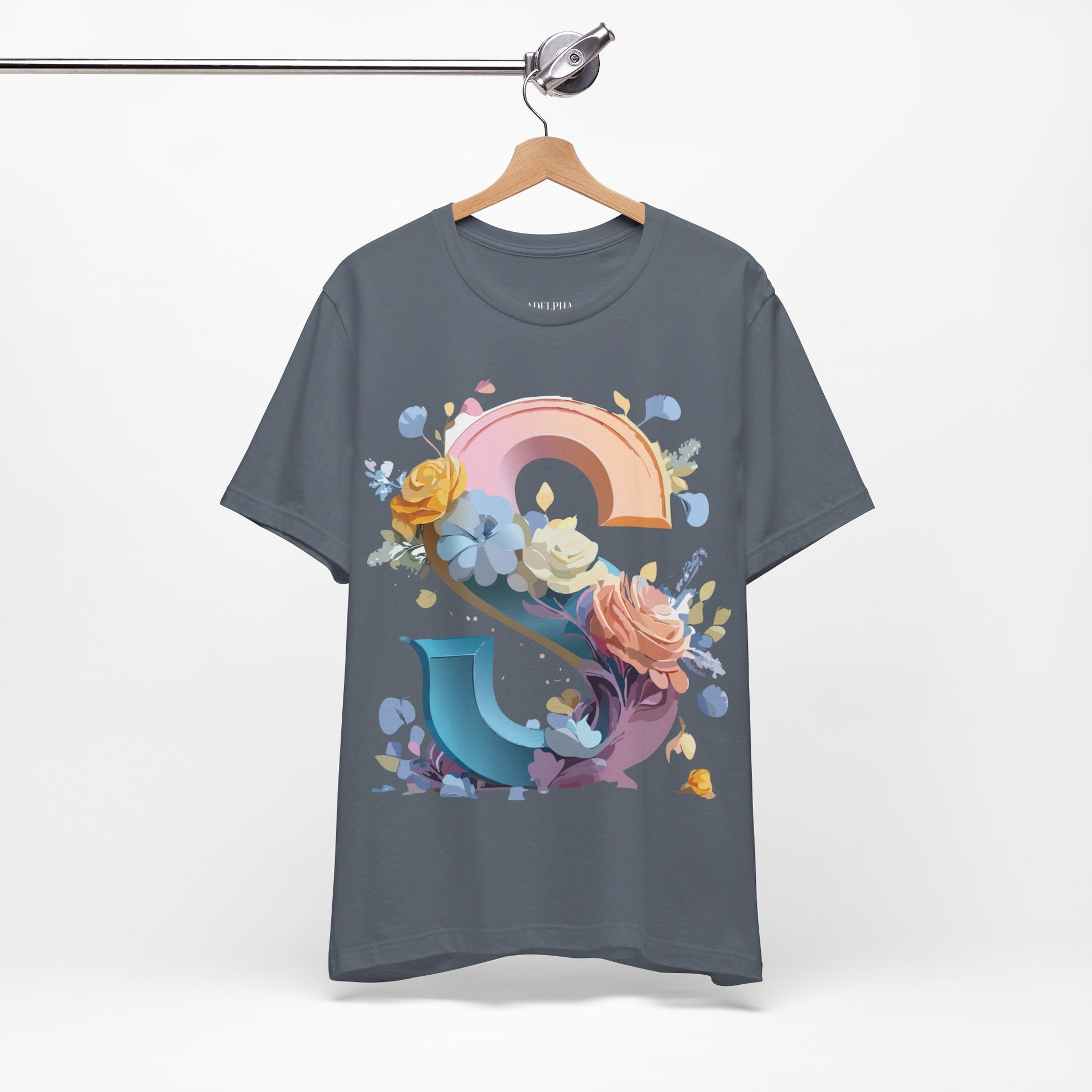 Natural Cotton Tee Shirt - Letters Collection - S Printify
