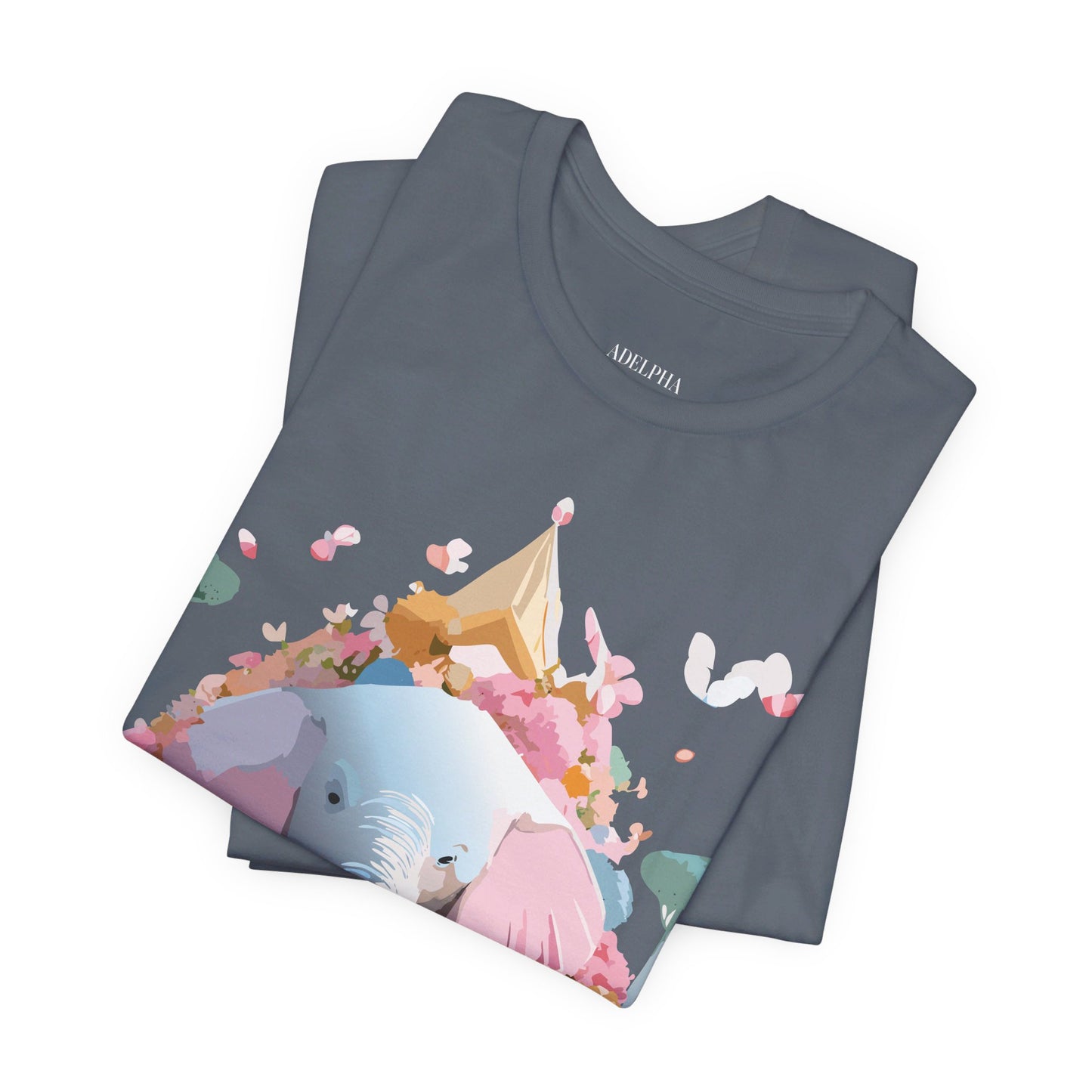 Natural Cotton Tee Shirt with Elephant Printify