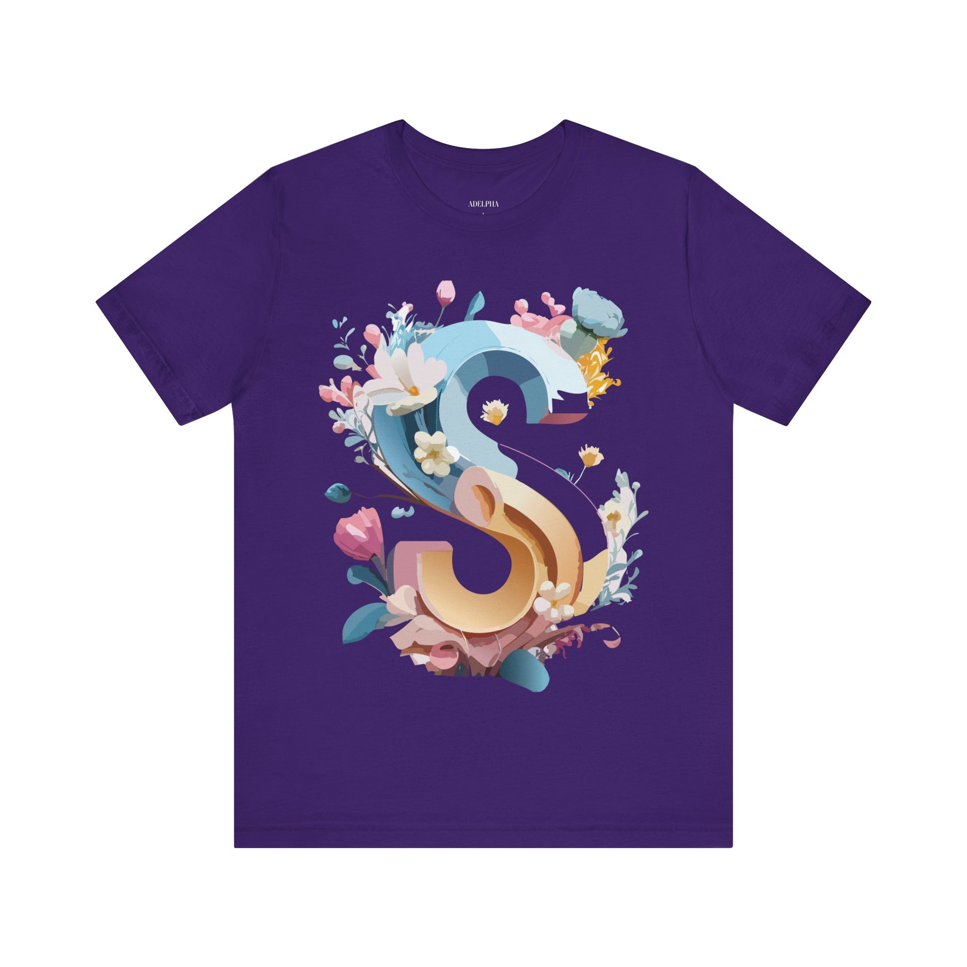 Natural Cotton Tee Shirt - Letters Collection - S Printify