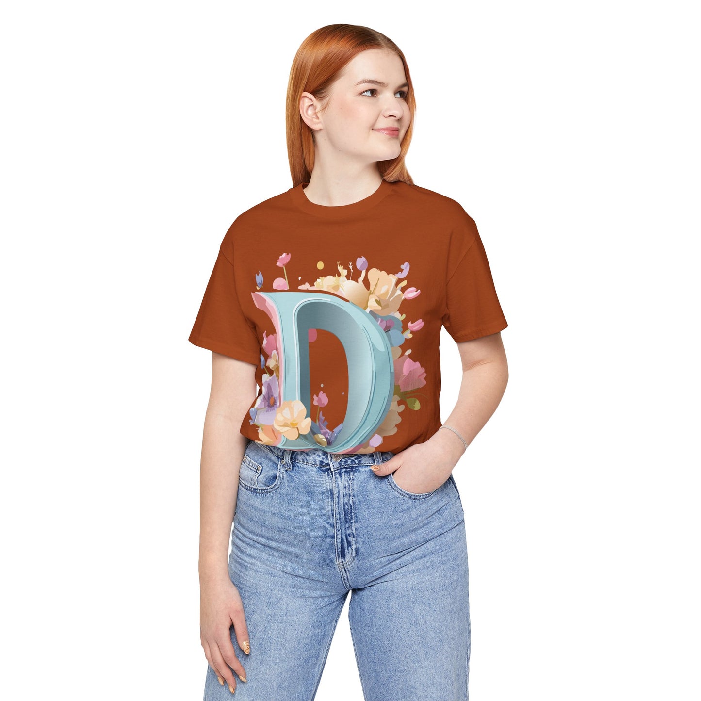 Natural Cotton Tee Shirt - Letters Collection - D Printify