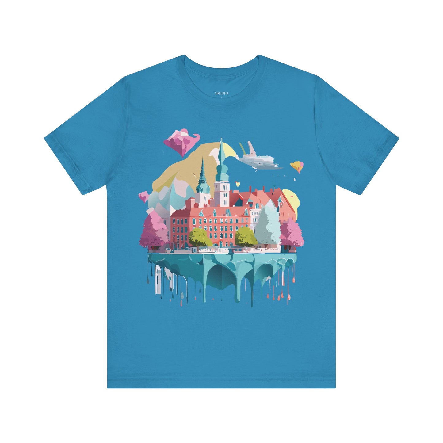 Natural Cotton Tee Shirt - Beautiful Places Collection - Warnemünde and Rostock - Germany Printify