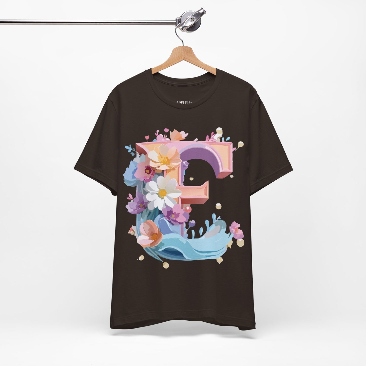 Natural Cotton Tee Shirt - Letters Collection - E Printify