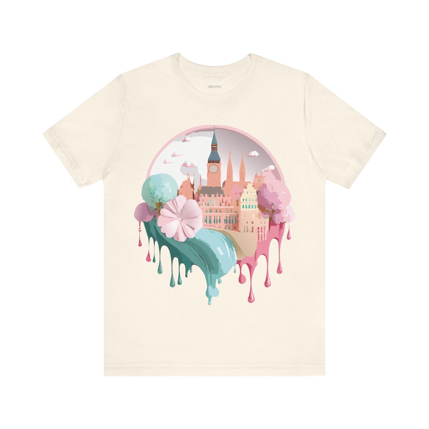 Natural Cotton Tee Shirt - Beautiful Places Collection - Prague Printify