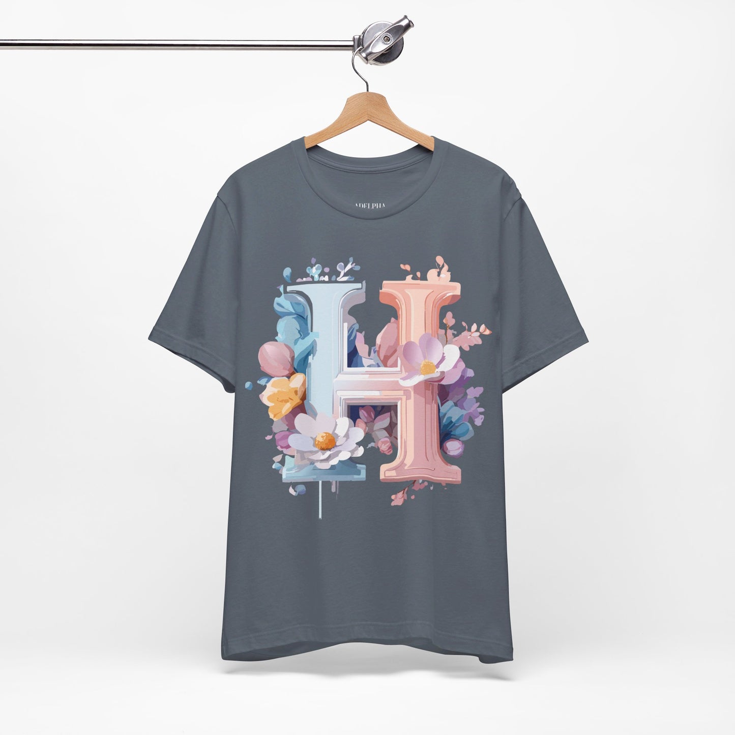 Natural Cotton Tee Shirt - Letters Collection - H Printify