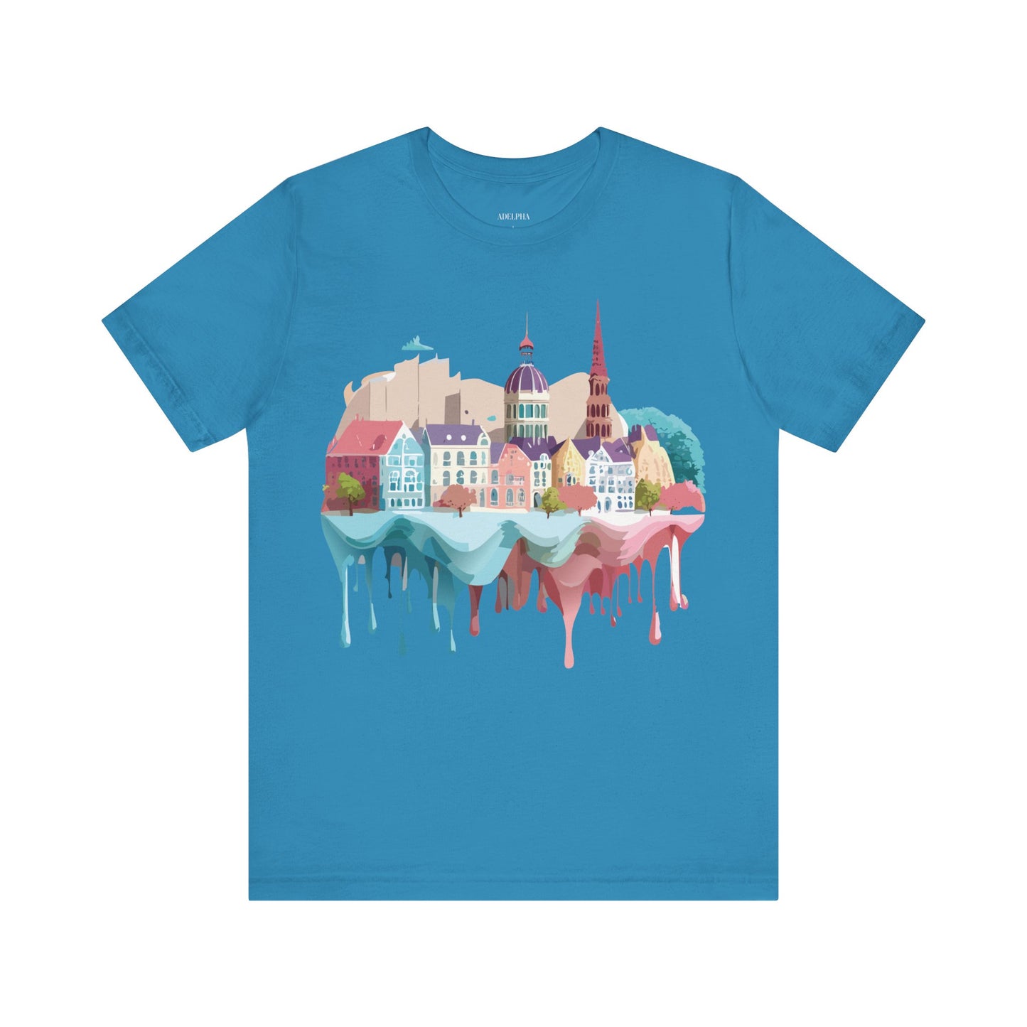 Natural Cotton Tee Shirt - Beautiful Places Collection - Warnemünde and Rostock - Germany Printify