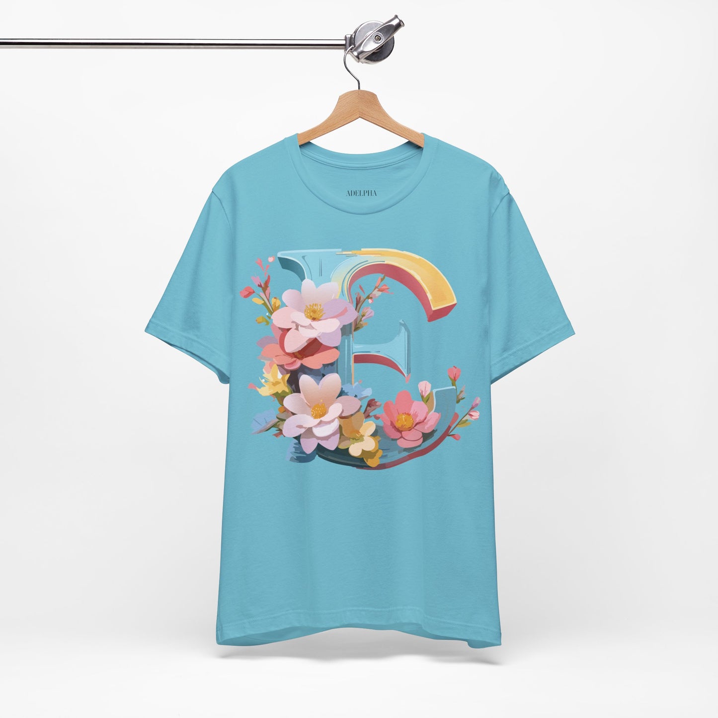 Natural Cotton Tee Shirt - Letters Collection - E Printify