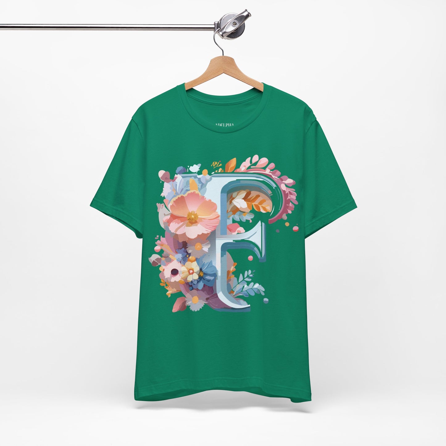 Natural Cotton Tee Shirt - Letters Collection - F Printify