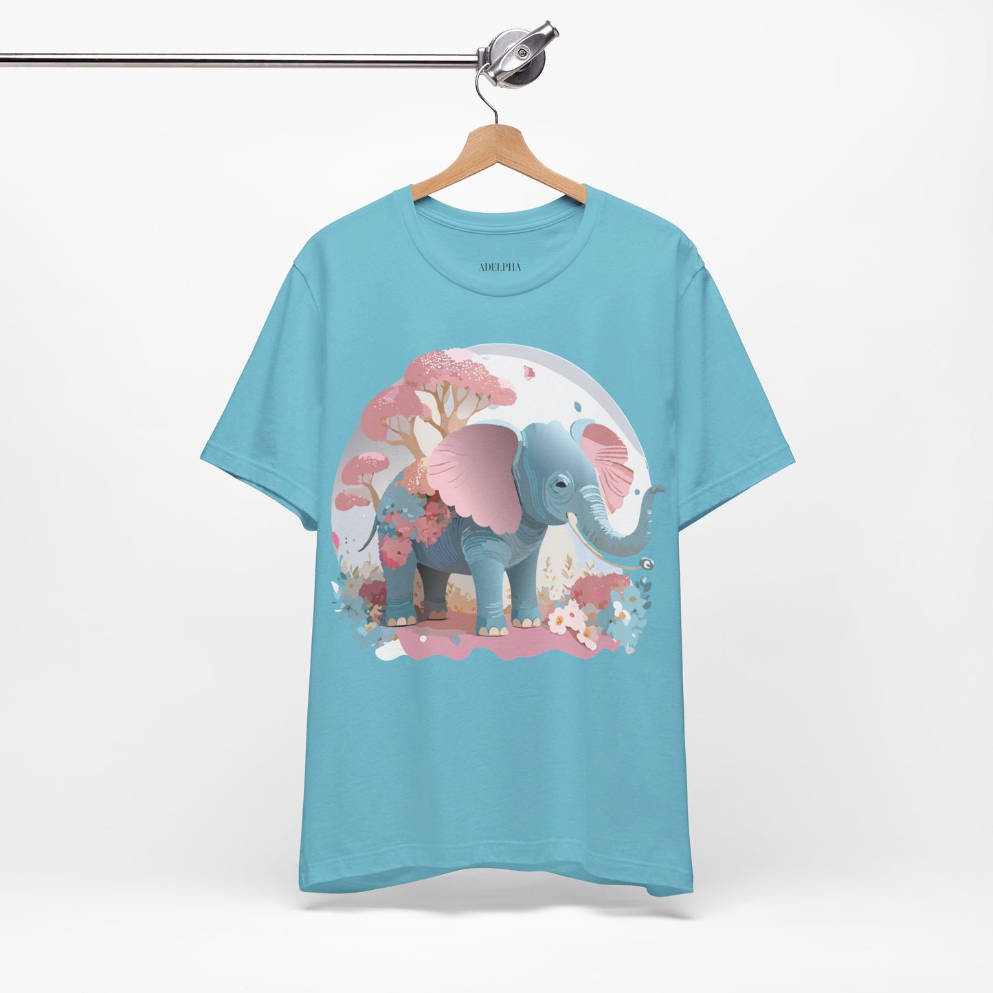Natural Cotton Tee Shirt with Elephant Printify