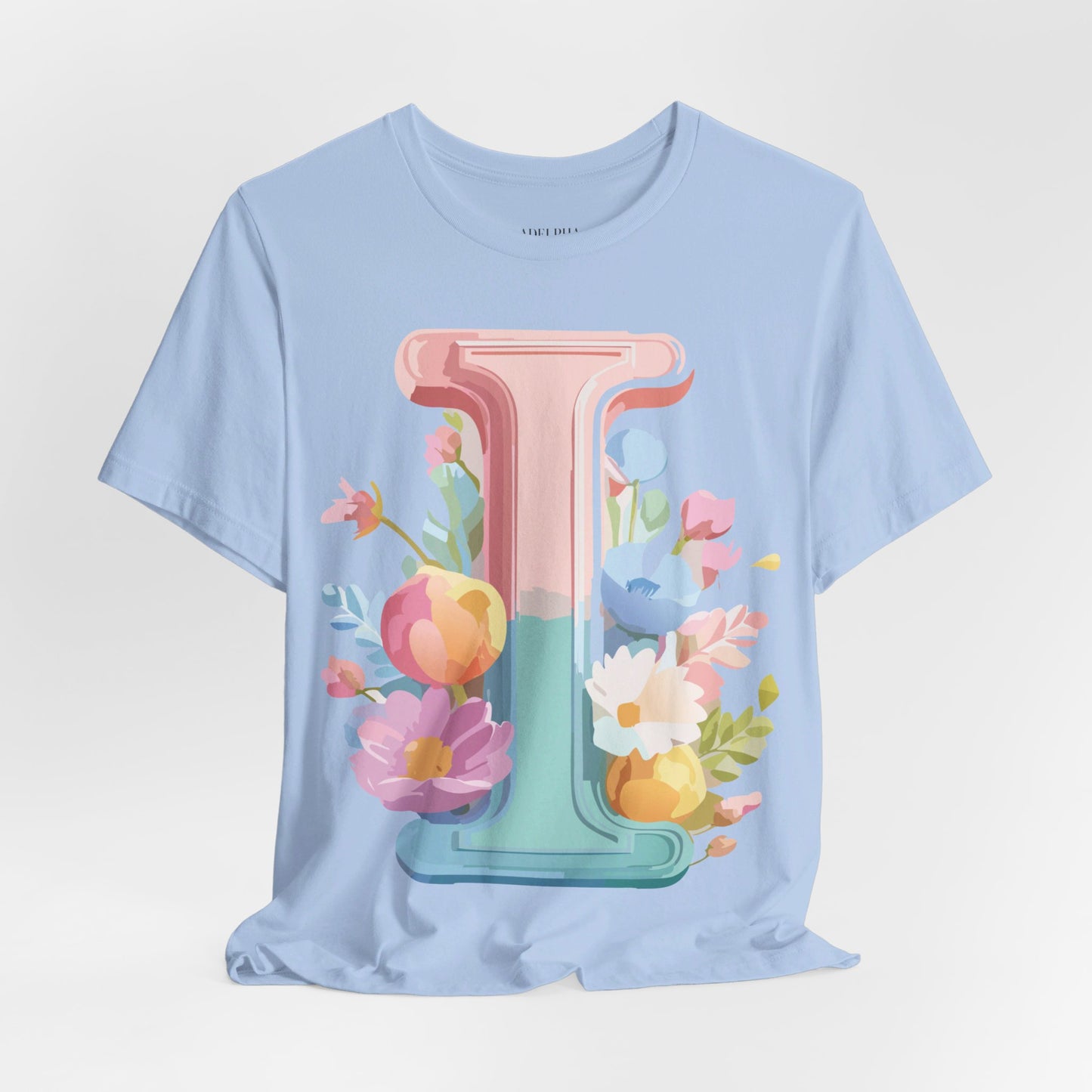 Natural Cotton Tee Shirt - Letters Collection - I Printify
