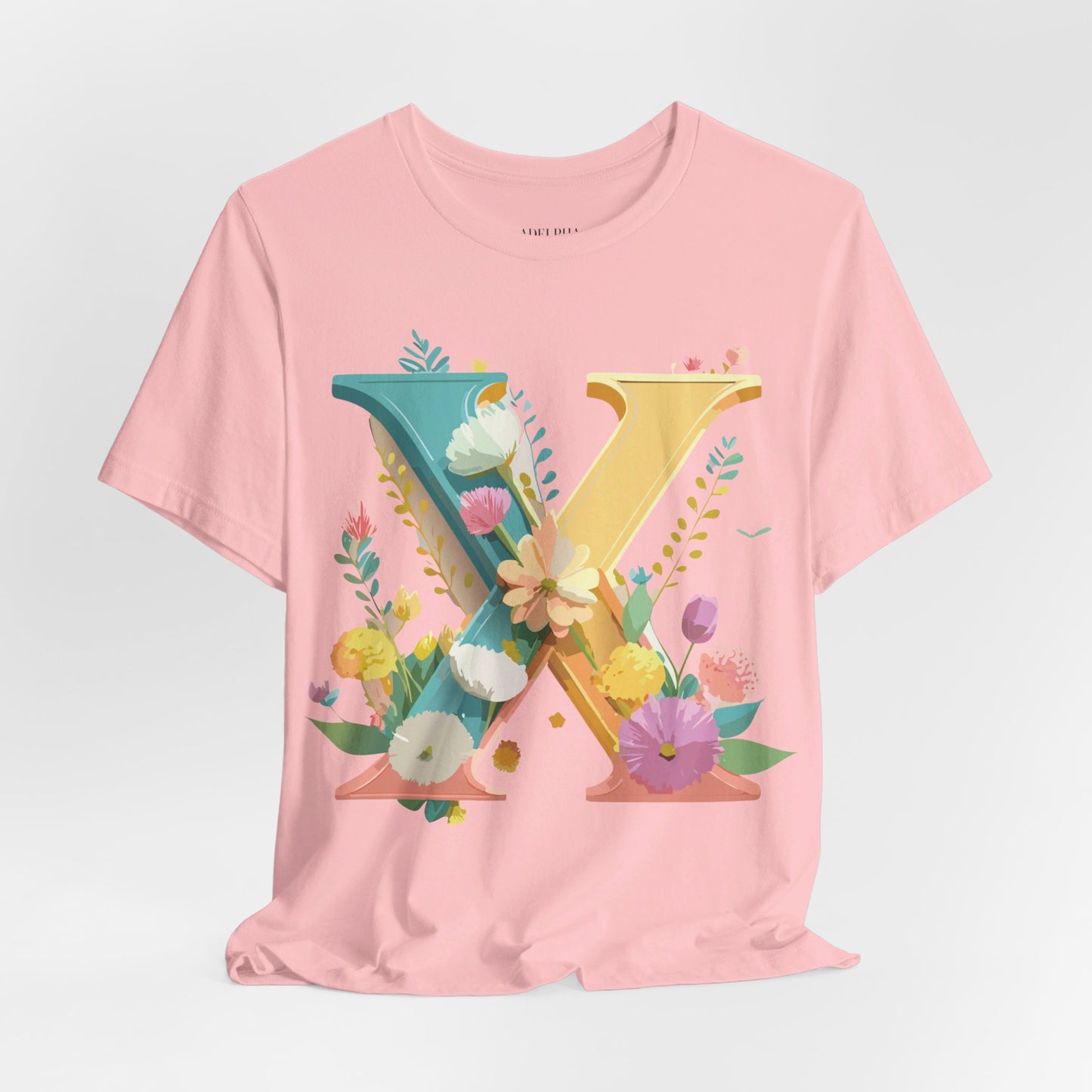 Natural Cotton Tee Shirt - Letters Collection - X Printify