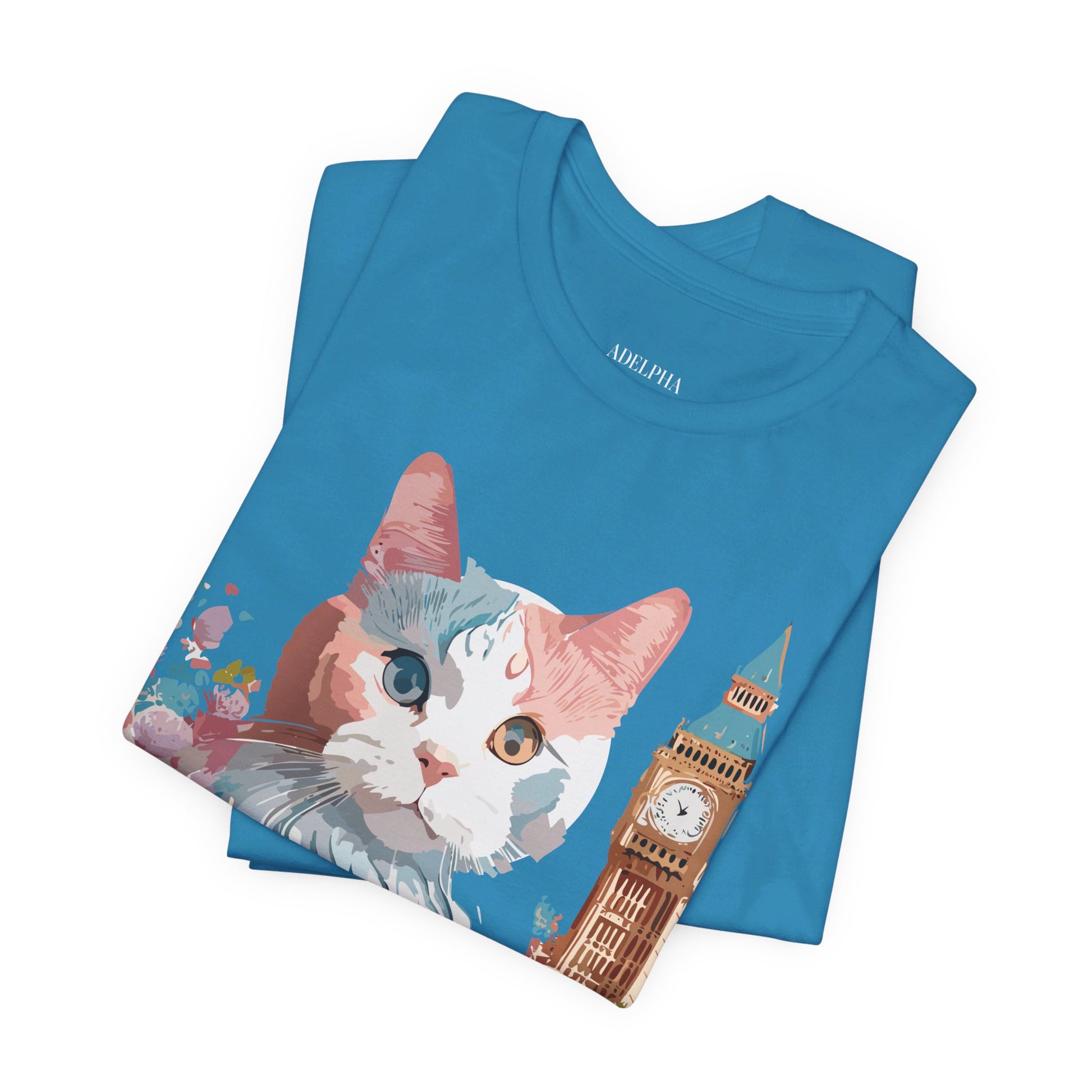 Natural Cotton Tee Shirt with Cat Printify