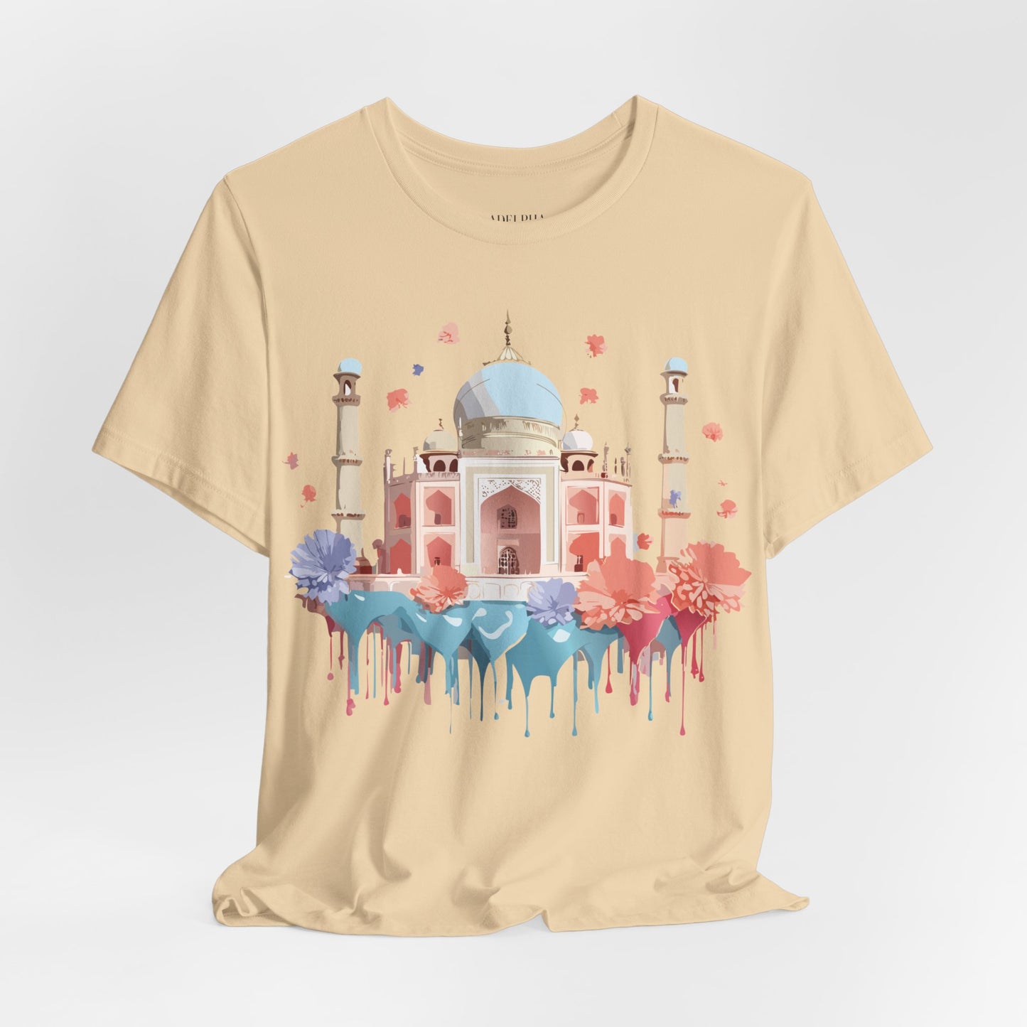 Natural Cotton Tee Shirt - Taj Mahal, India Printify