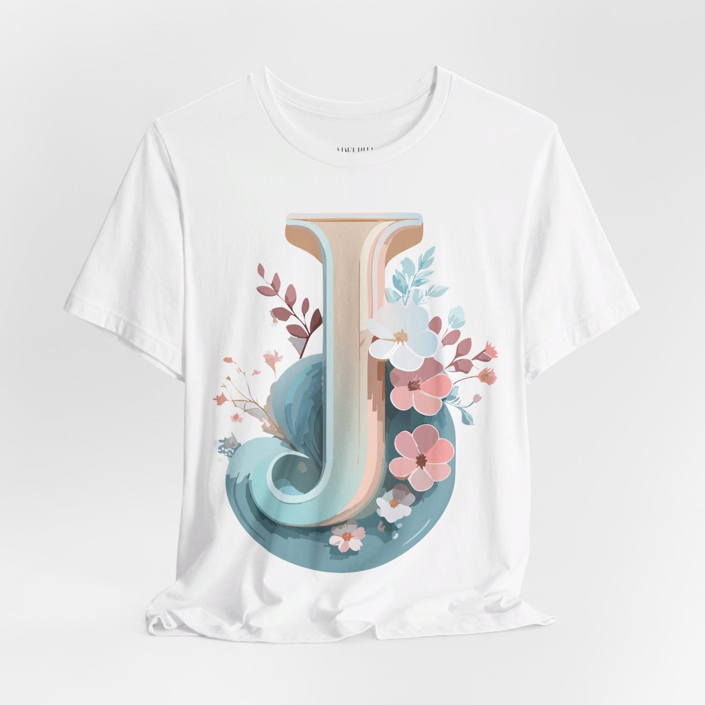 Natural Cotton Tee Shirt - Letters Collection - J Printify