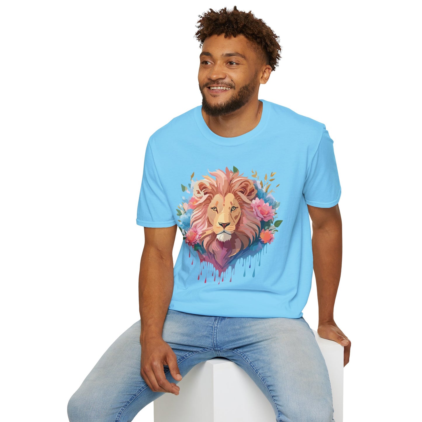Lion Shirt, Shirt with Lion, Floral Lion Tee, Shirt with Animals