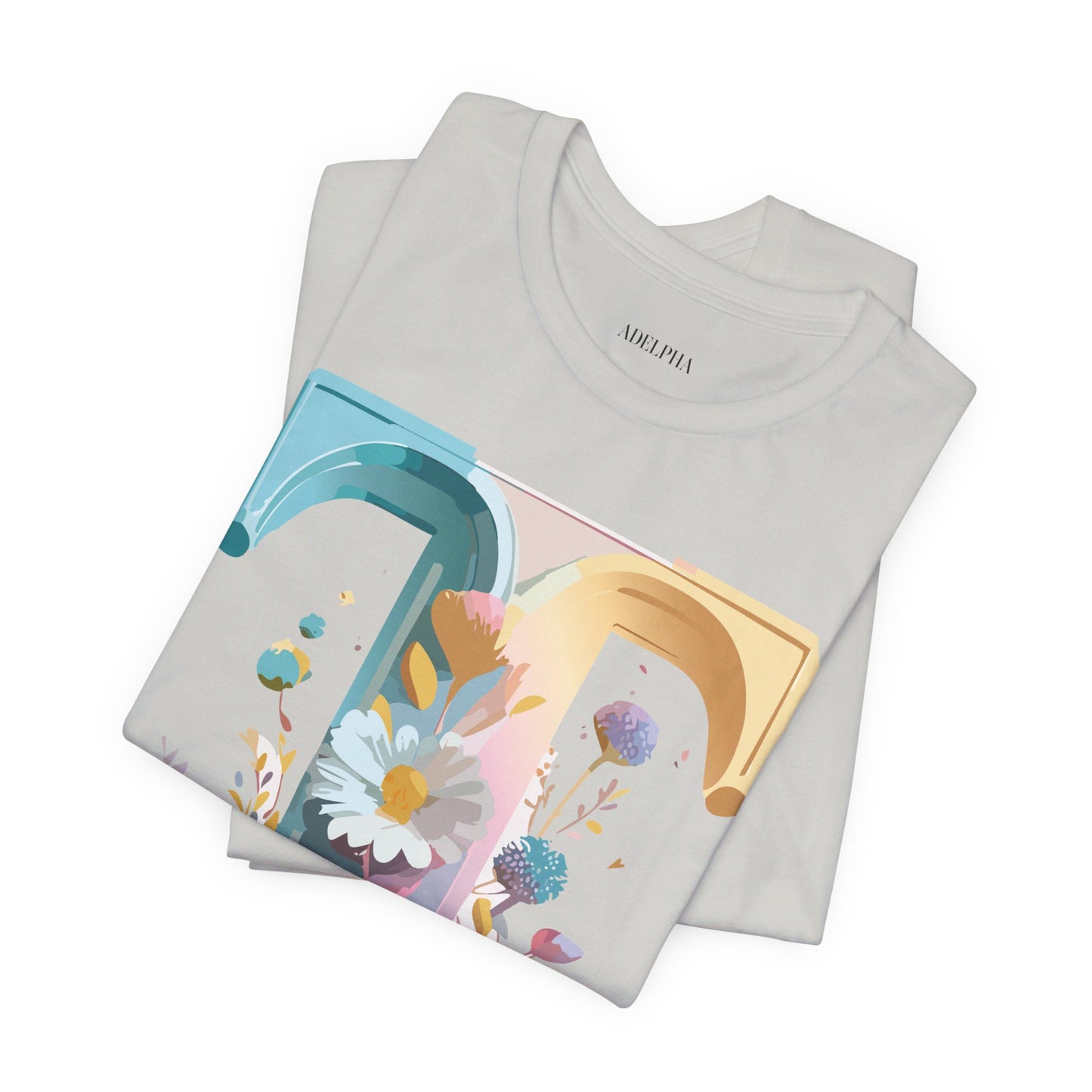 Natural Cotton Tee Shirt - Letters Collection - T Printify