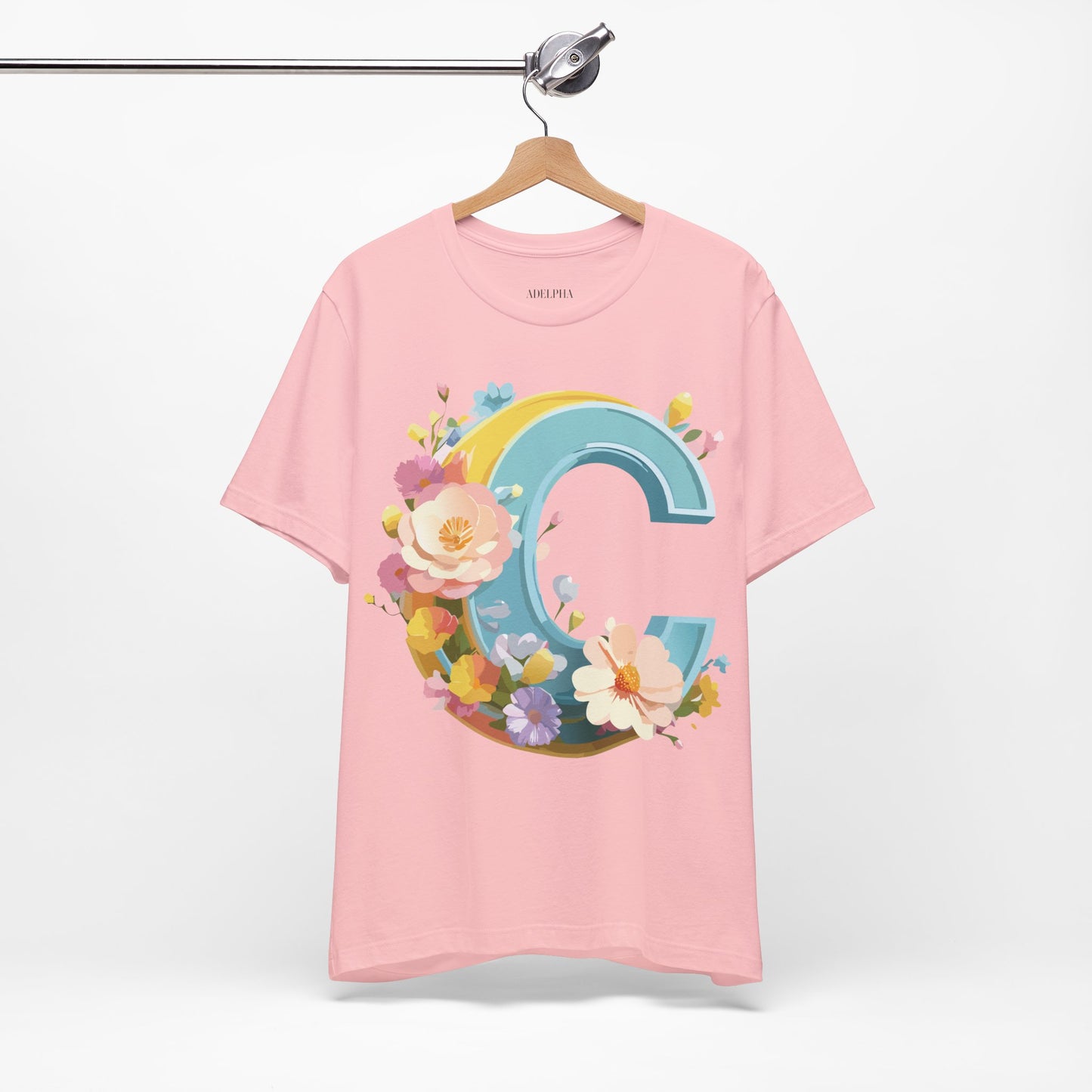 Natural Cotton Tee Shirt - Letters Collection - C Printify