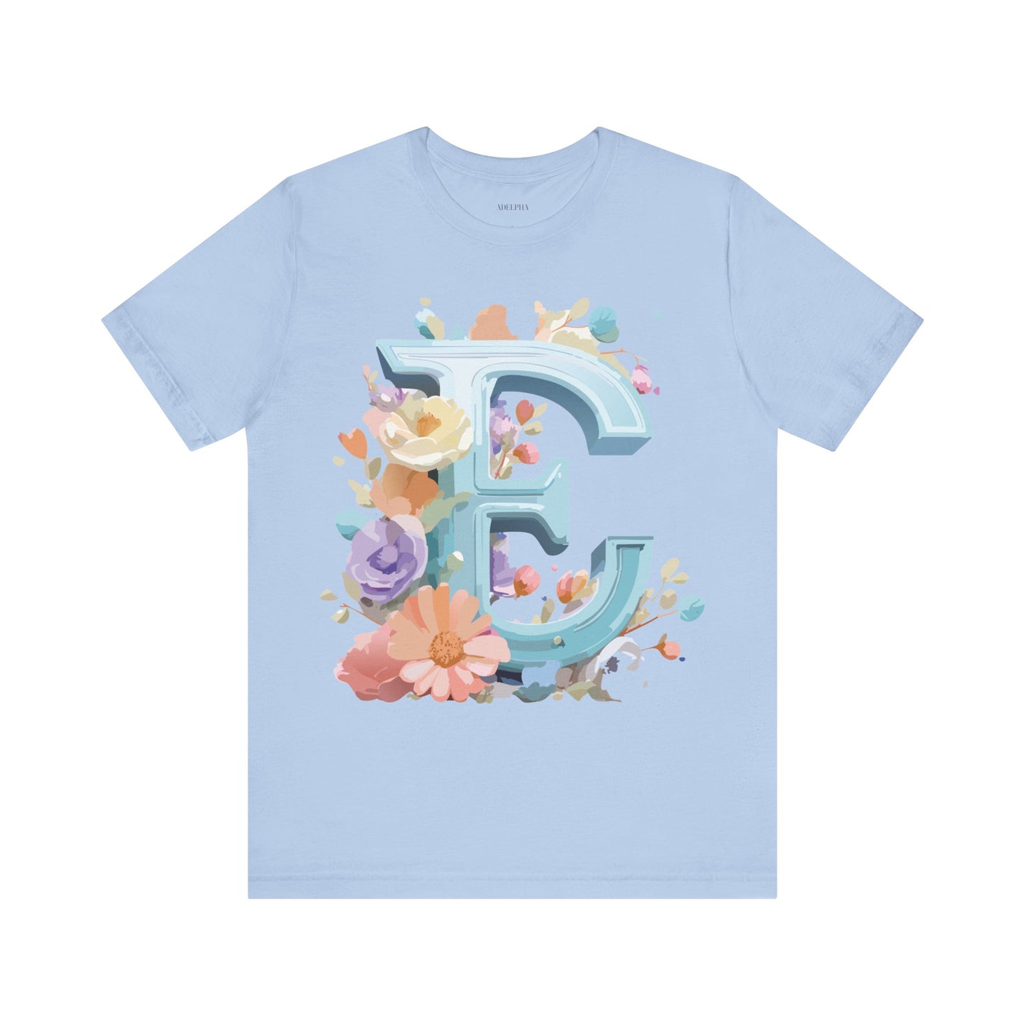 Natural Cotton Tee Shirt - Letters Collection - E Printify