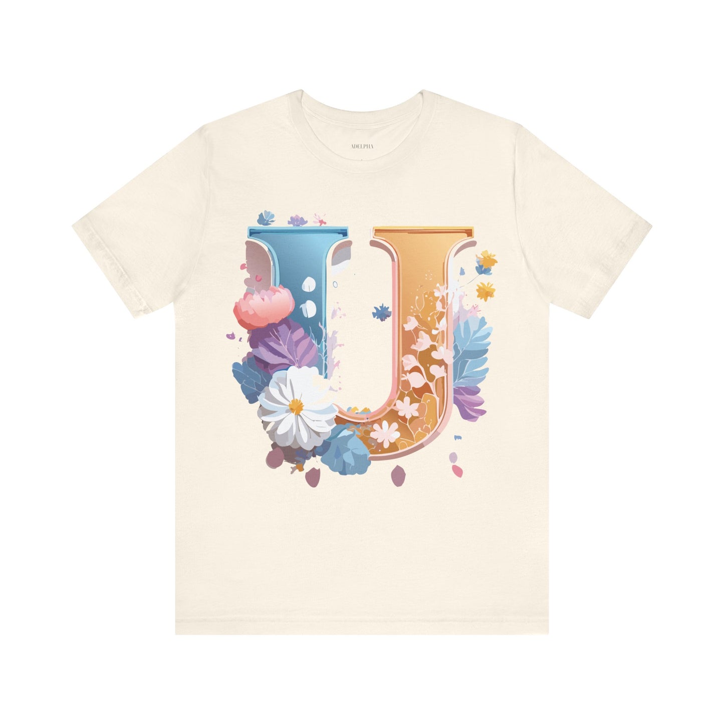 Natural Cotton Tee Shirt - Letters Collection - U Printify