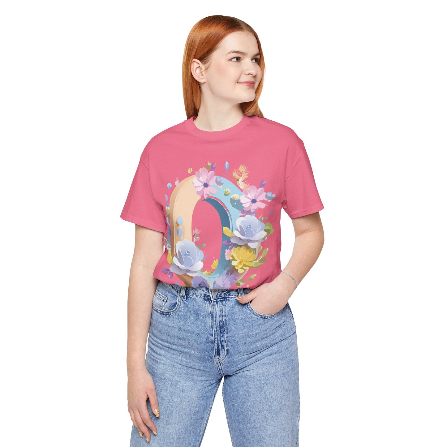 Natural Cotton Tee Shirt - Letters Collection - O Printify