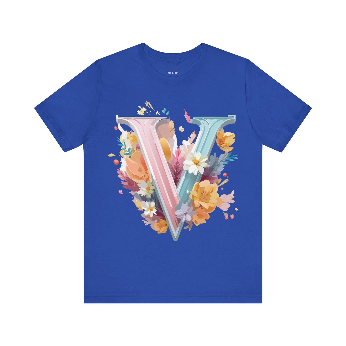 Natural Cotton Tee Shirt - Letters Collection - V Printify