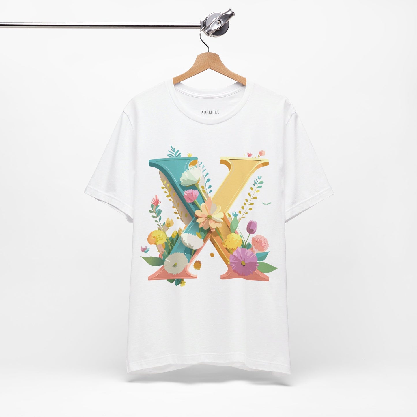 Natural Cotton Tee Shirt - Letters Collection - X Printify