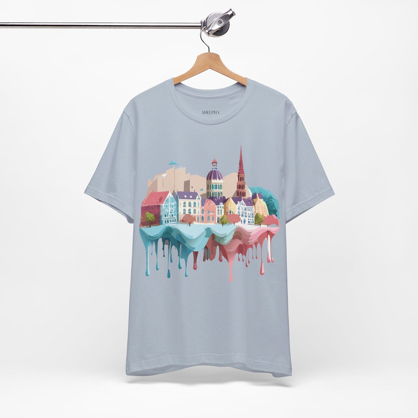 Natural Cotton Tee Shirt - Beautiful Places Collection - Warnemünde and Rostock - Germany Printify