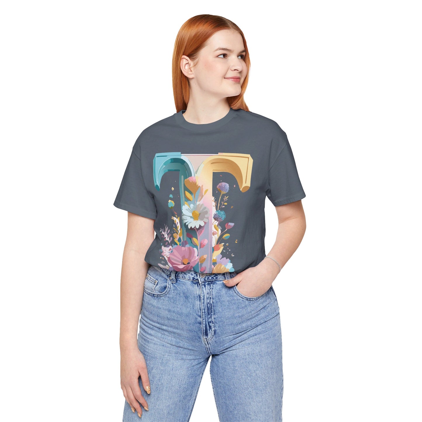 Natural Cotton Tee Shirt - Letters Collection - T Printify