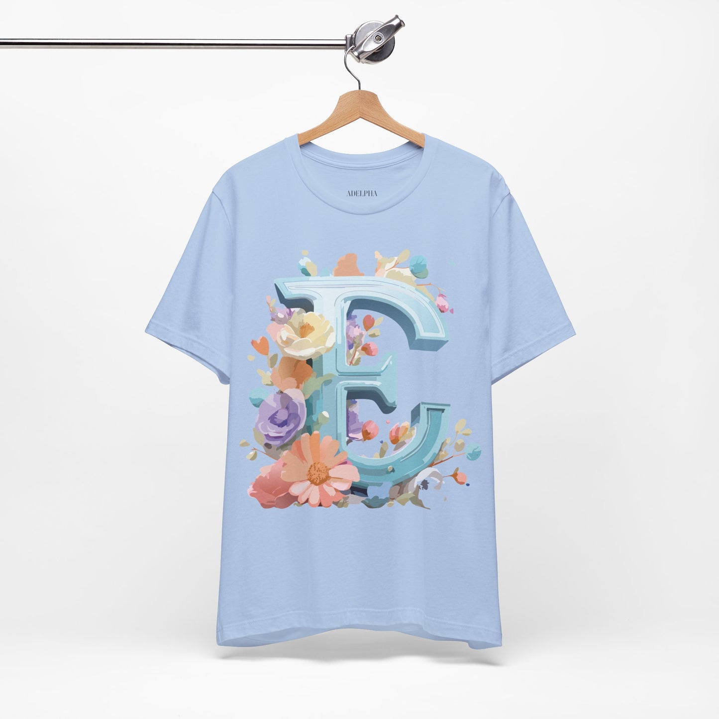 Natural Cotton Tee Shirt - Letters Collection - E Printify