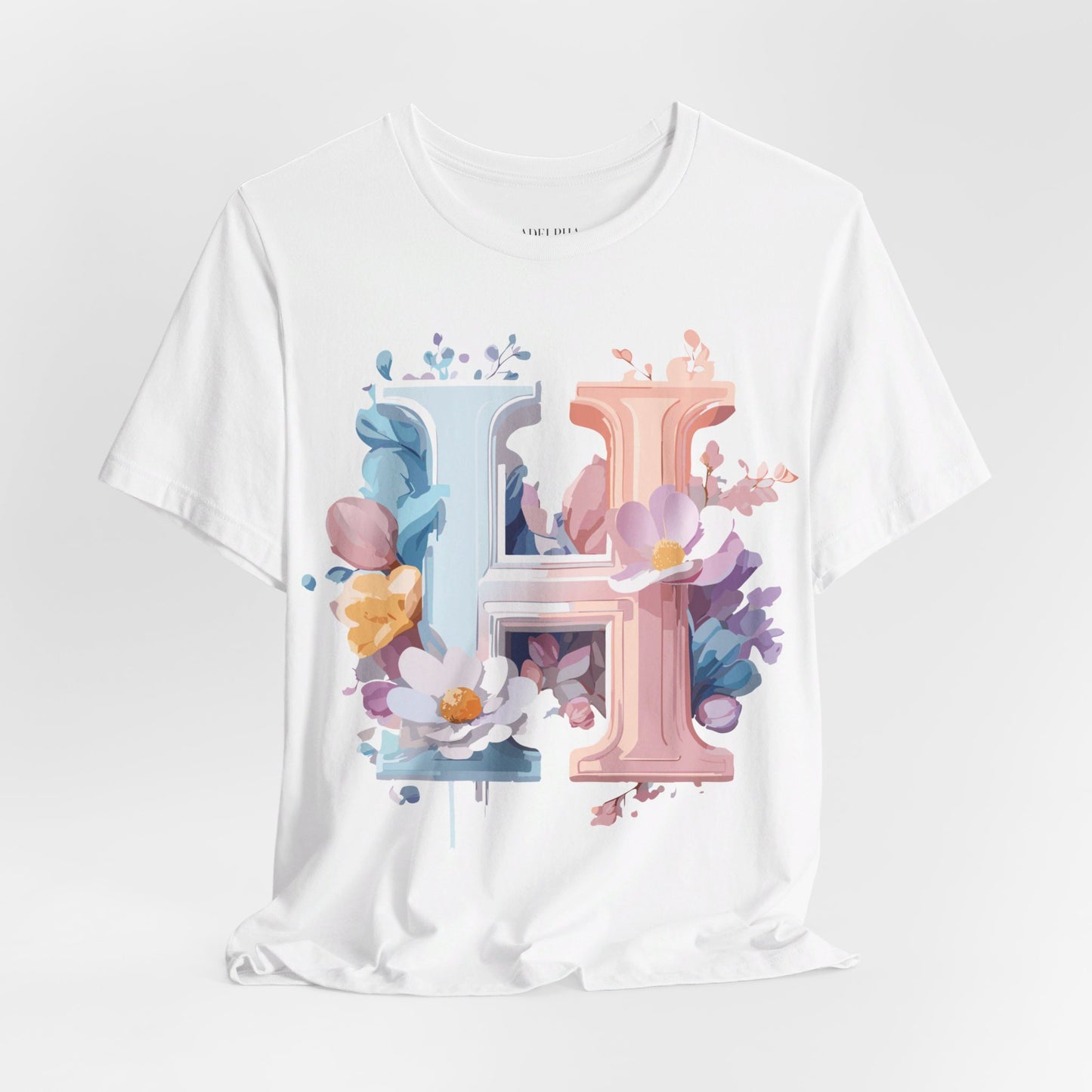 Natural Cotton Tee Shirt - Letters Collection - H Printify