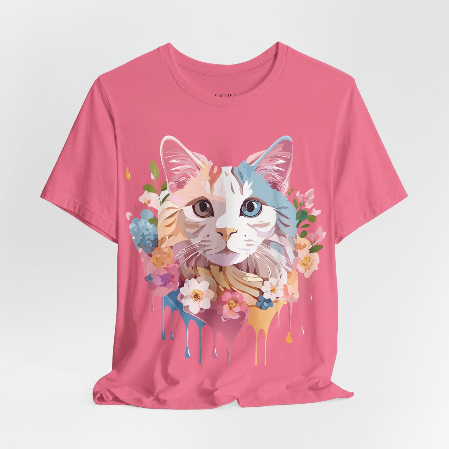 Natural Cotton Tee Shirt with Cat Printify