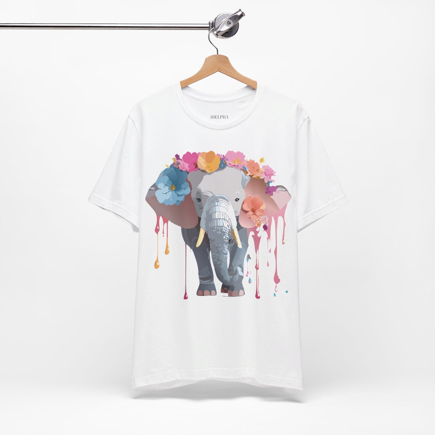 Natural Cotton Tee Shirt with Elephant Printify