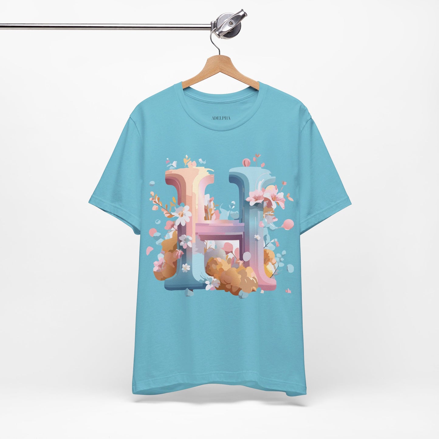 Natural Cotton Tee Shirt - Letters Collection - H Printify