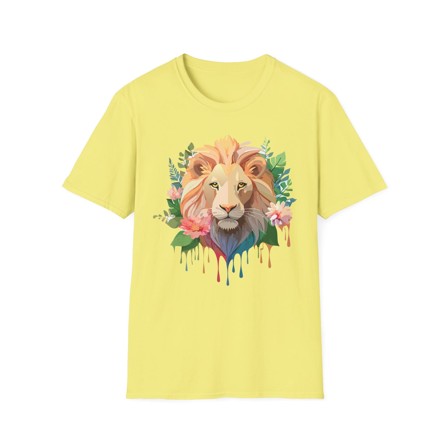 Lion Shirt, Shirt with Lion, Floral Lion Tee, Shirt with Animals