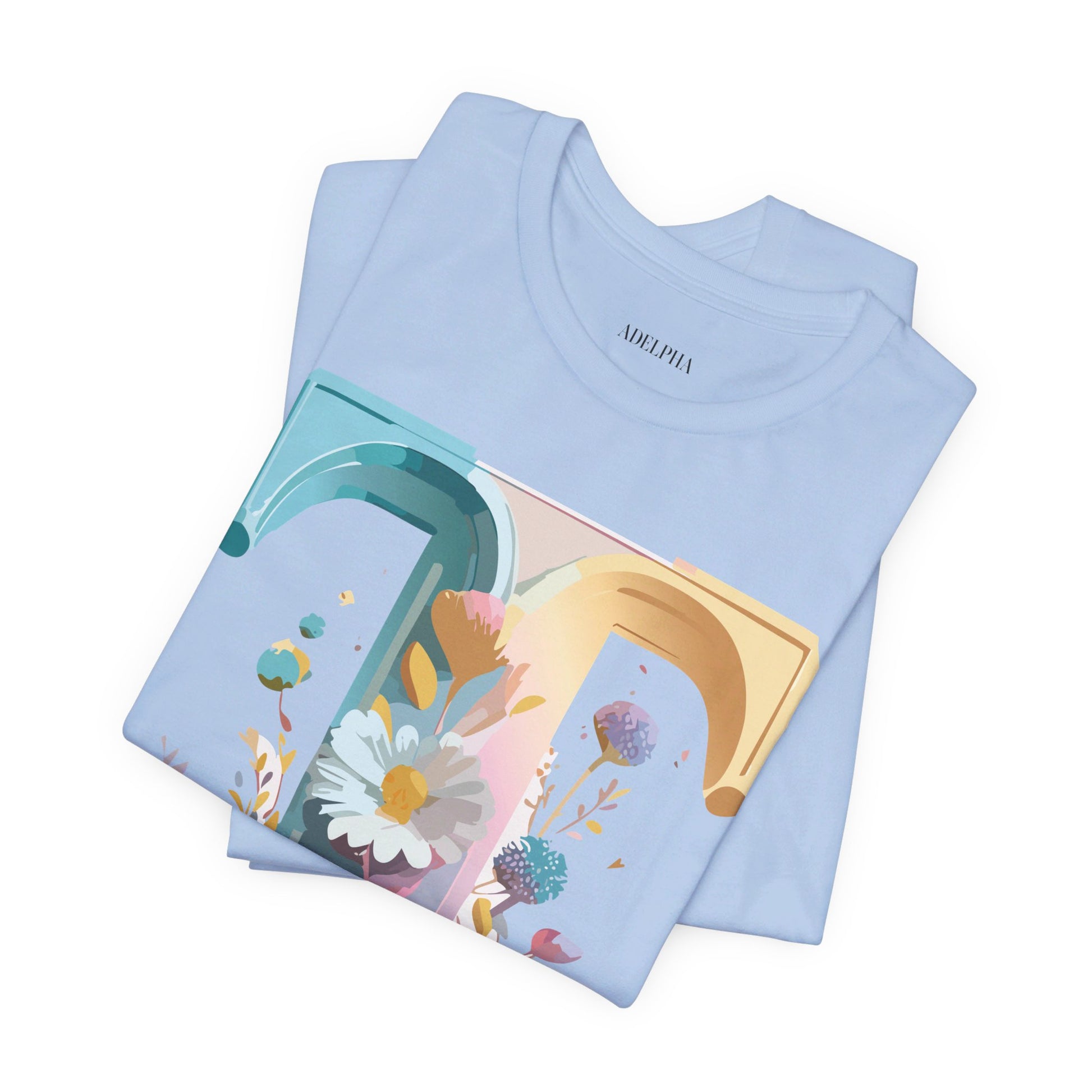 Natural Cotton Tee Shirt - Letters Collection - T Printify