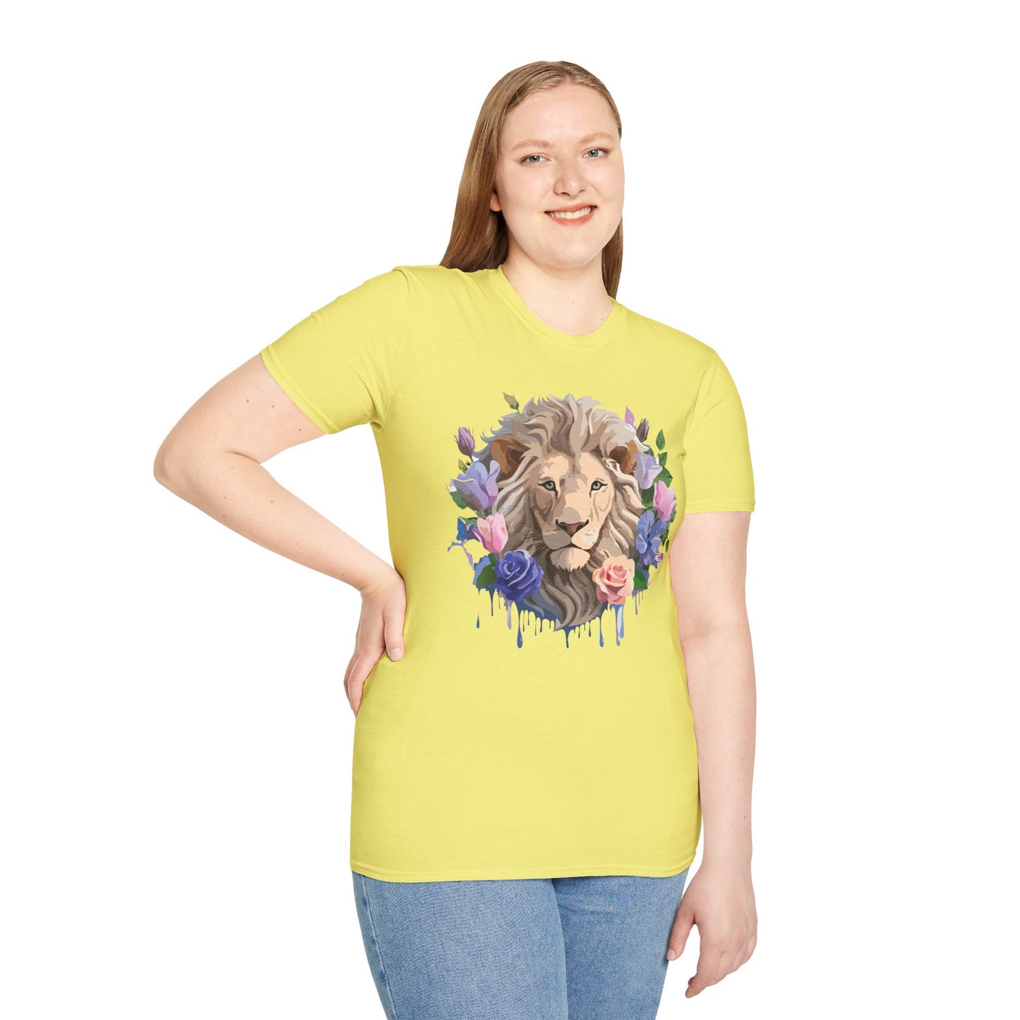 Lion Shirt, Shirt with Lion, Floral Lion Tee, Shirt with Animals