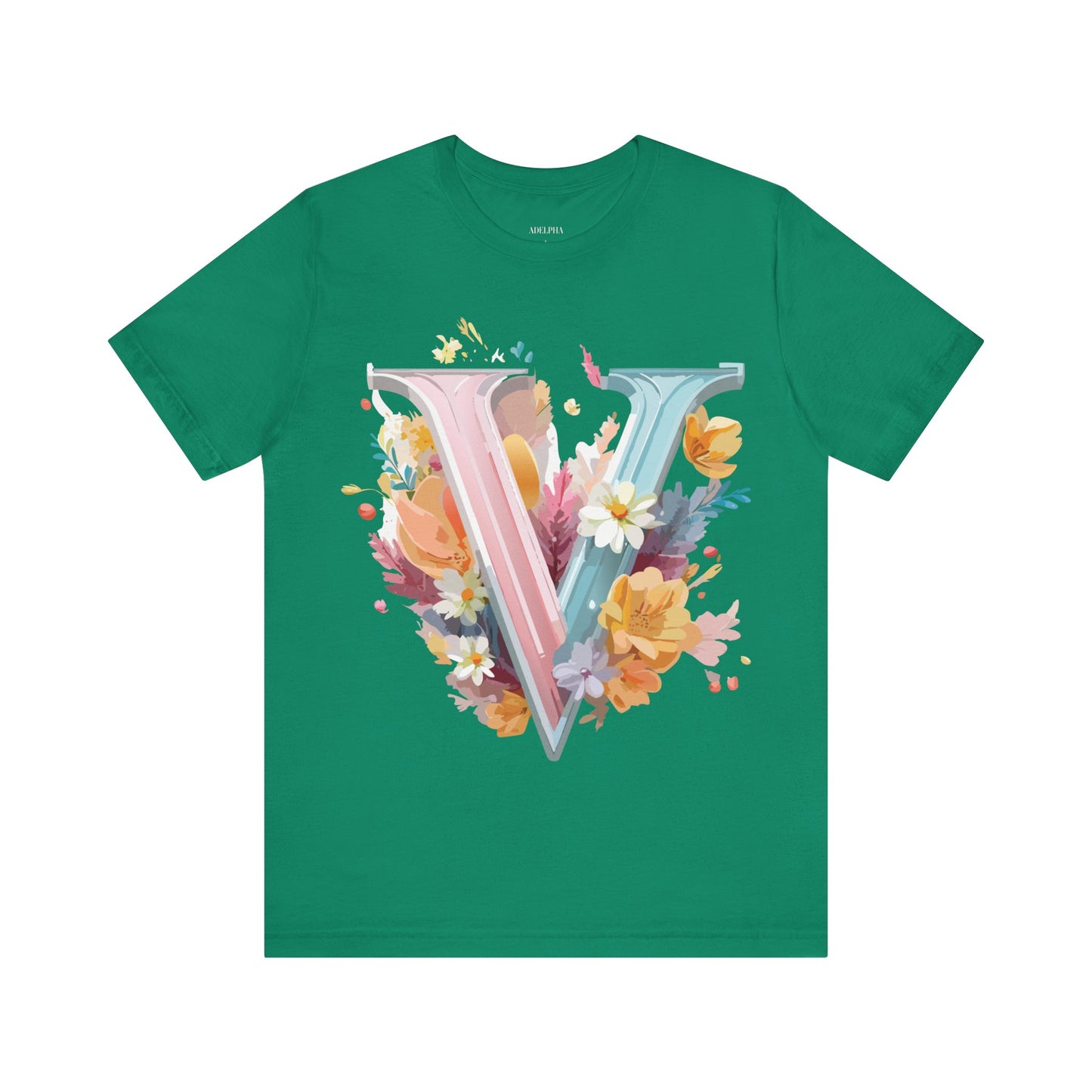 Natural Cotton Tee Shirt - Letters Collection - V Printify
